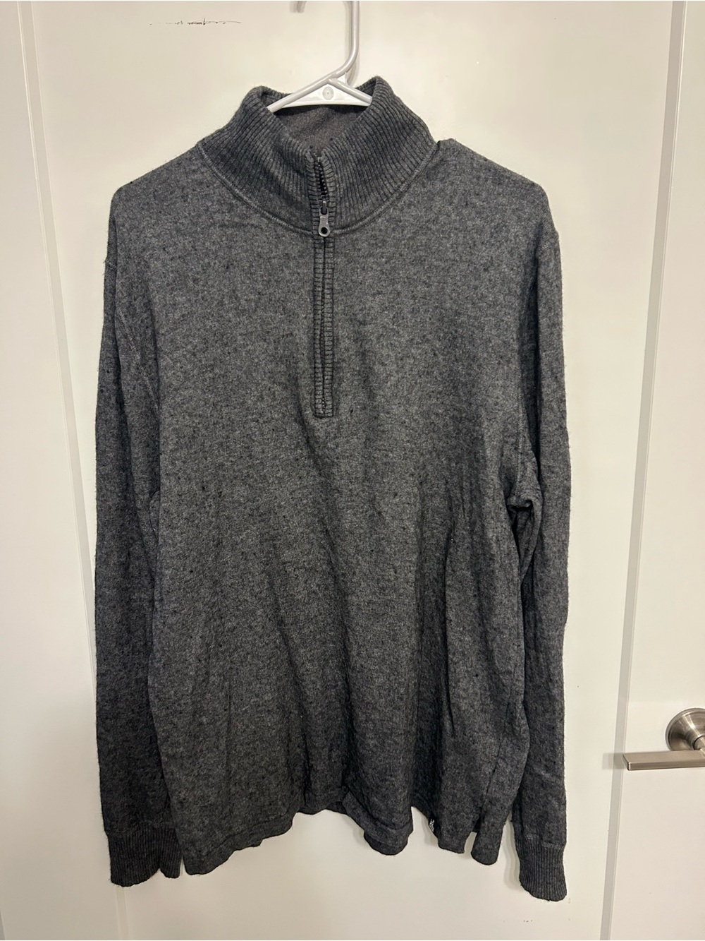 The North Face Men's Gray Half-Zip Wool-Blend Sweater